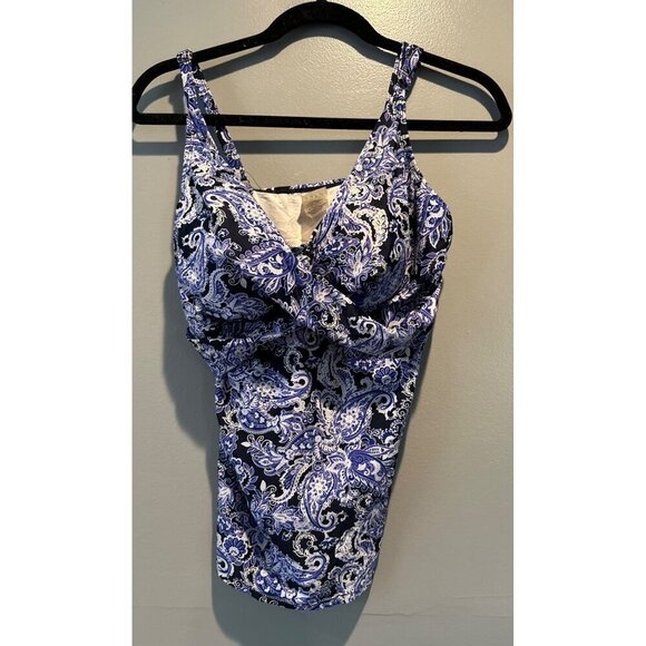 Other Other - Paisley Willow Printed Tankini Swim Top Size 14 beach vacation cruise
